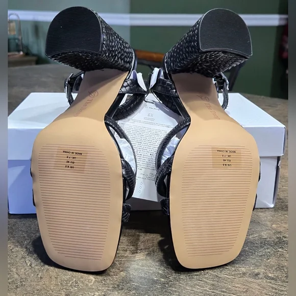 The Drop Women's Renalda Woven Chunky Heel Sandal #1211 - Picture 4 of 15